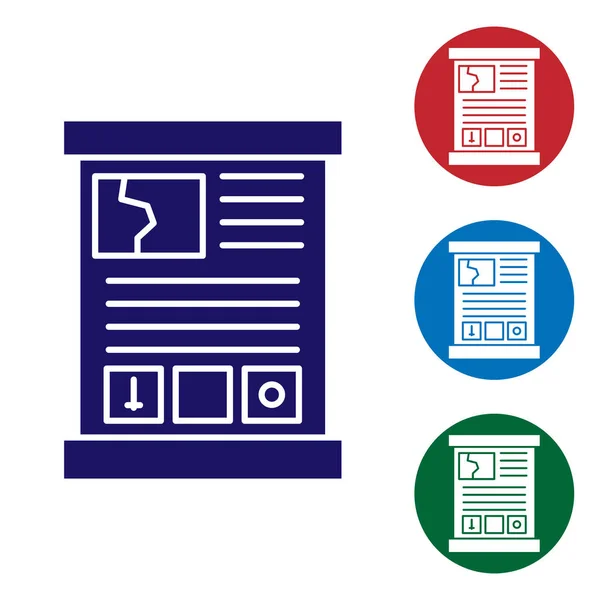 Icône de guide de jeu bleu isolé sur fond blanc. Manuel de l'utilisateur, instructions, guide, manuel. Définir des icônes de couleur dans les boutons cercle. Illustration vectorielle — Image vectorielle