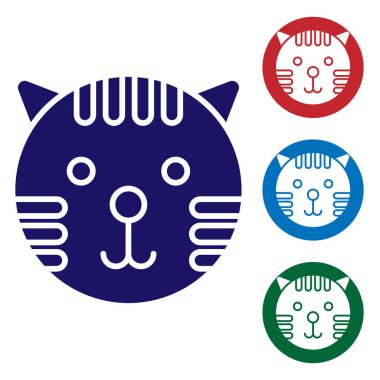 Mavi Kaplan burç simgesi beyaz arka planda izole edildi. Astrolojik yıldız falı koleksiyonu. Renk simgelerini daire düğmelerine ayır. Vektör İllüstrasyonu