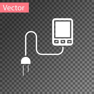 Beyaz Sensör simgesi şeffaf arkaplanda izole edildi. Vektör İllüstrasyonu