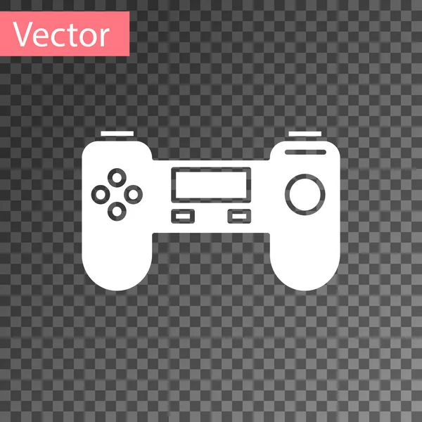 Icône Gamepad blanche isolée sur fond transparent. Contrôleur de jeu. Illustration vectorielle — Image vectorielle