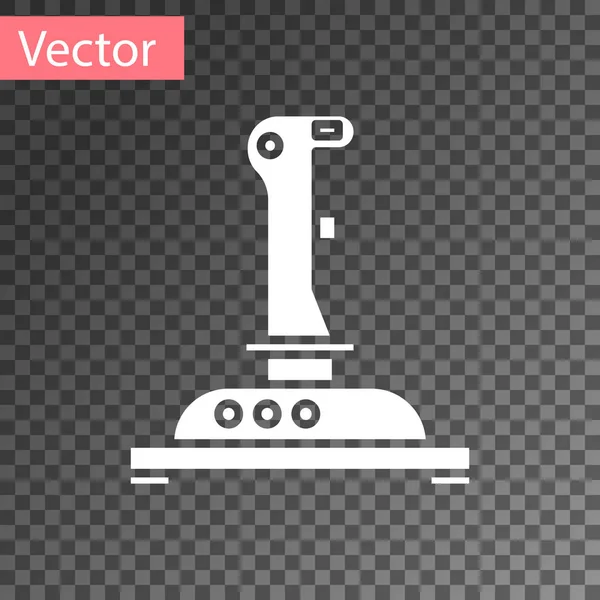 White Joystick for arcade machine icon isolated on transparent background. Joystick gamepad. Vector Illustration — Stock Vector