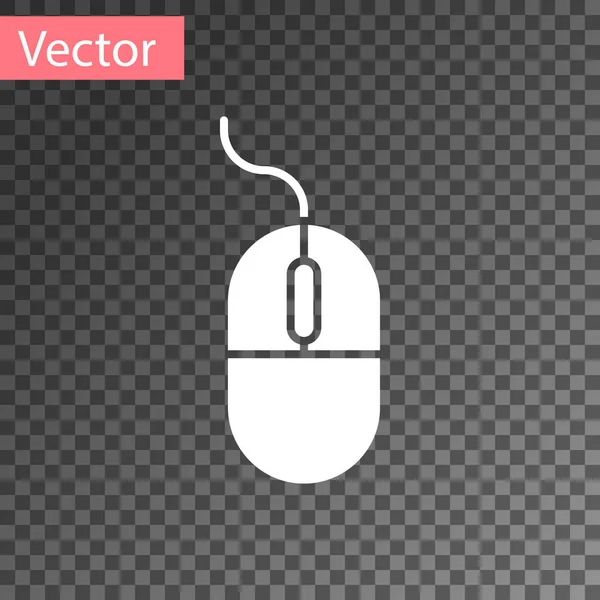 Weißes Computermaussymbol isoliert auf transparentem Hintergrund. Optik mit Radsymbol. Vektorillustration — Stockvektor