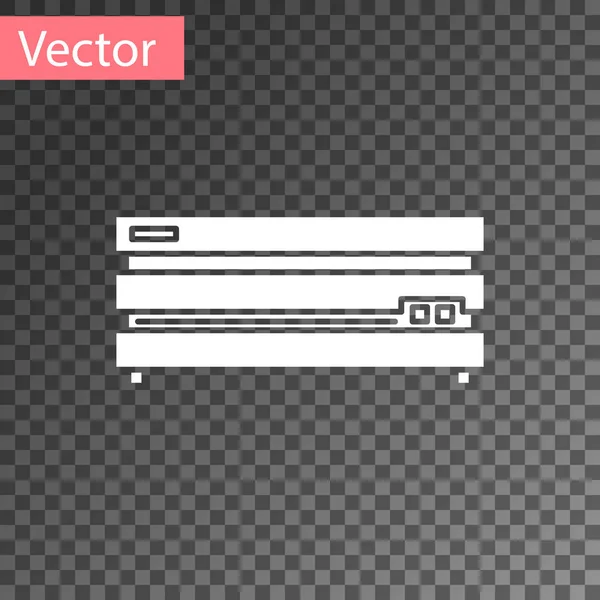 Weißes Symbol der Videospielkonsole isoliert auf transparentem Hintergrund. Vektorillustration — Stockvektor