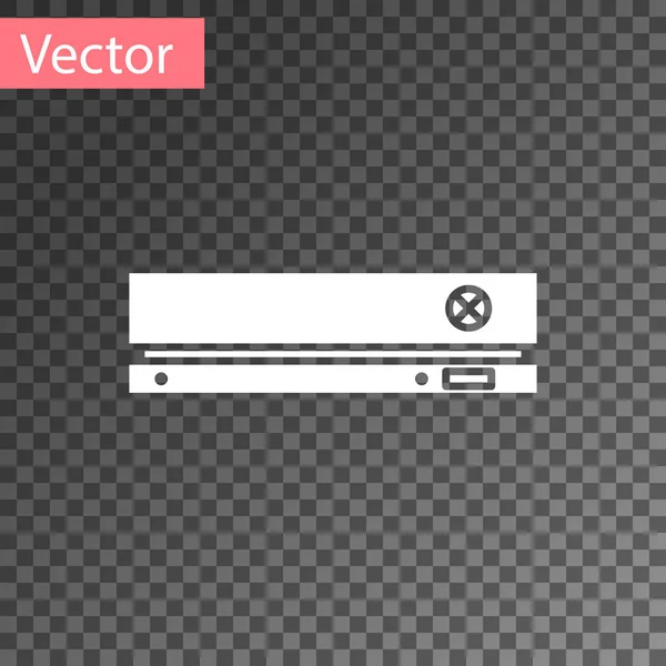 Weißes Symbol der Videospielkonsole isoliert auf transparentem Hintergrund. Vektorillustration — Stockvektor