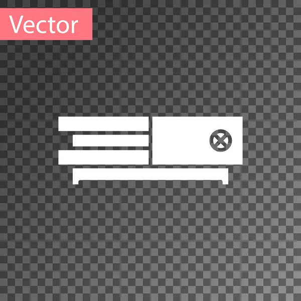 Icono blanco de la consola de videojuegos aislado sobre fondo transparente. Ilustración vectorial — Vector de stock