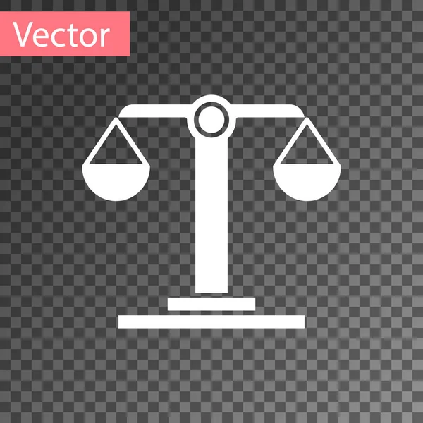 Ícone de signo do zodíaco Libra branco isolado em fundo transparente. Coleção de horóscopo astrológico. Ilustração vetorial — Vetor de Stock