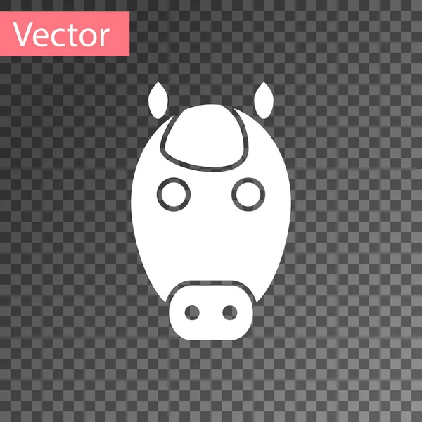 Fehér ló állatöv jel ikon elszigetelt átlátszó háttér. Asztrológiai horoszkóp gyűjtemény. Vektorillusztráció — Stock Vector