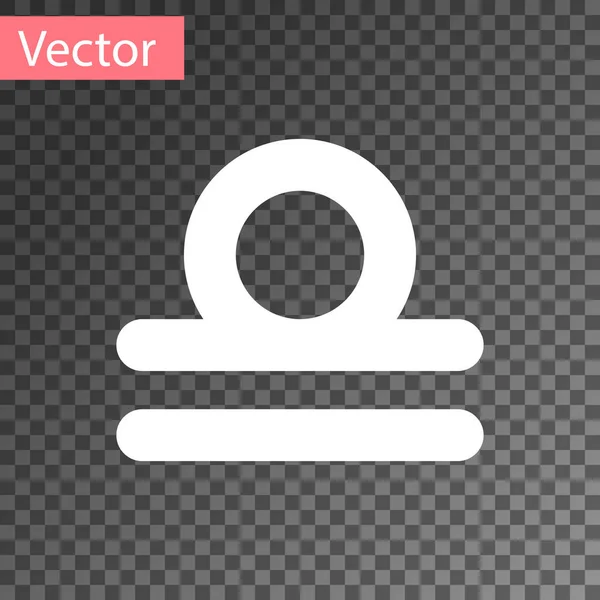 Ícone de signo do zodíaco Libra branco isolado em fundo transparente. Coleção de horóscopo astrológico. Ilustração vetorial — Vetor de Stock