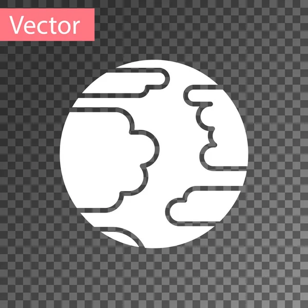 Weißer Planet Quecksilber-Symbol isoliert auf transparentem Hintergrund. Vektorillustration — Stockvektor