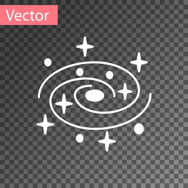 Weiße Spiralgalaxie mit Sternen auf transparentem Hintergrund. Vektorillustration — Stockvektor