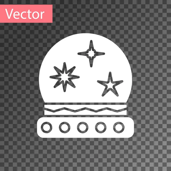 Ícone de bola mágica branca isolado no fundo transparente. Bola de cristal. Ilustração vetorial — Vetor de Stock