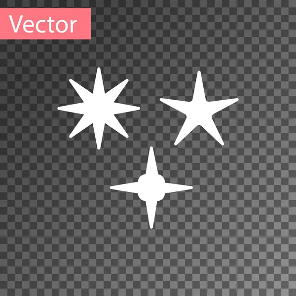 Weißes Sternschnuppensymbol isoliert auf transparentem Hintergrund. Meteoroid, Meteorit, Komet, Asteroid, Sternsymbol. Vektorillustration — Stockvektor