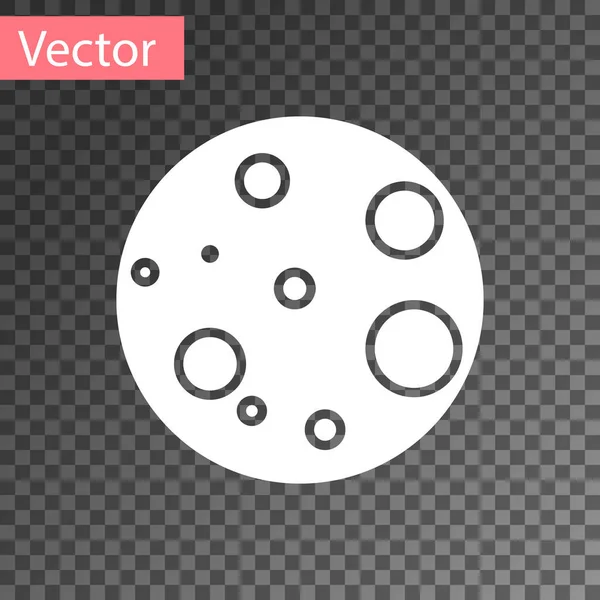 Ícone da Lua Branca isolado em fundo transparente. Ilustração vetorial — Vetor de Stock