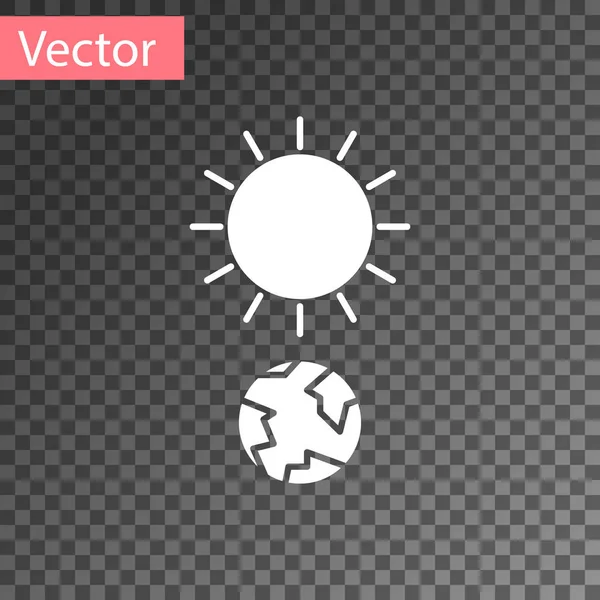 Icône Solstice blanc isolé sur fond transparent. Illustration vectorielle — Image vectorielle