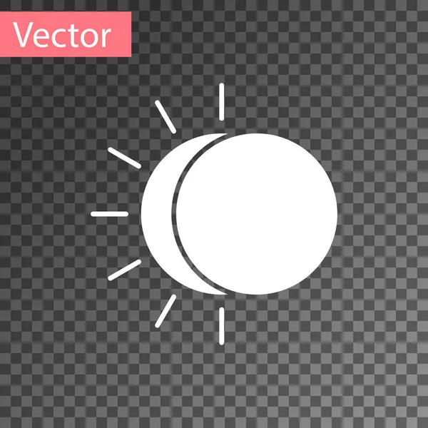 Weiße Finsternis des Sonnensymbols isoliert auf transparentem Hintergrund. Totale Sonarfinsternis. Vektorillustration — Stockvektor