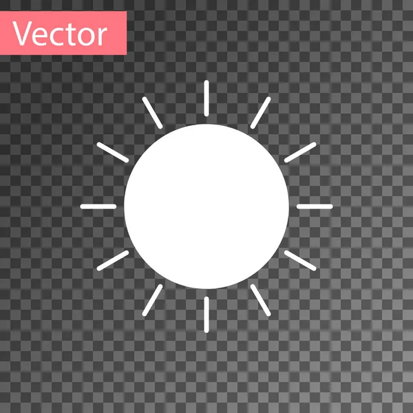 Witte zon pictogram geïsoleerd op transparante achtergrond. Vectorillustratie — Stockvector