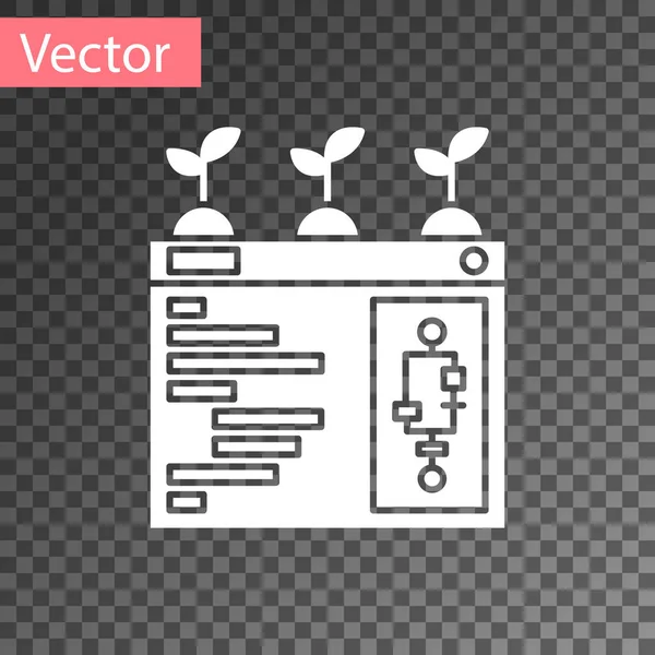 Tecnologia de agricultura inteligente branca - sistema de automação agrícola no ícone do aplicativo isolado em fundo transparente. Ilustração vetorial — Vetor de Stock