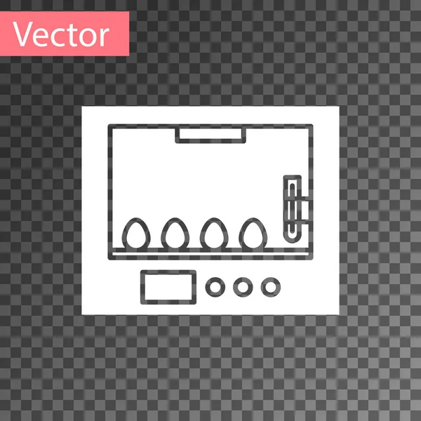 Incubateur blanc pour les œufs icône isolée sur fond transparent. Illustration vectorielle — Image vectorielle