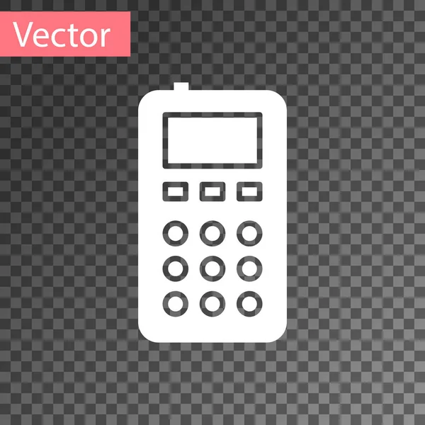 Icono de control remoto blanco aislado sobre fondo transparente. Ilustración vectorial — Vector de stock