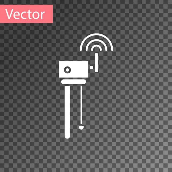 Bílá Router wi-fi signál symbolu ikona a izolované na průhledné pozadí. Bezdrátový ethernet modem router. Počítačové technologie internet. Vektorové ilustrace — Stockový vektor