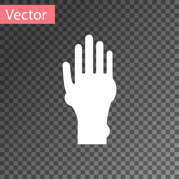 Bílá ruka s lupénkou nebo ekzém ikona izolované na průhledném pozadí. Koncept reakce lidské kůže na alergen nebo chronický tělesný problém. Vektorová ilustrace — Stockový vektor