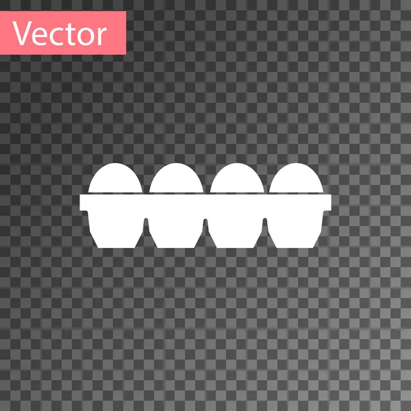 Bílé kuřecí vejce v krabici ikona izolované na průhledném pozadí. Vektorová ilustrace — Stockový vektor