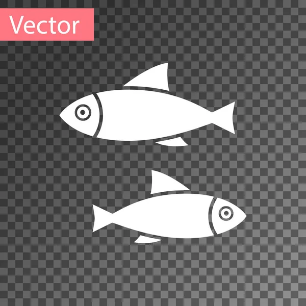 Icono de pescado blanco aislado sobre fondo transparente. Ilustración vectorial — Archivo Imágenes Vectoriales