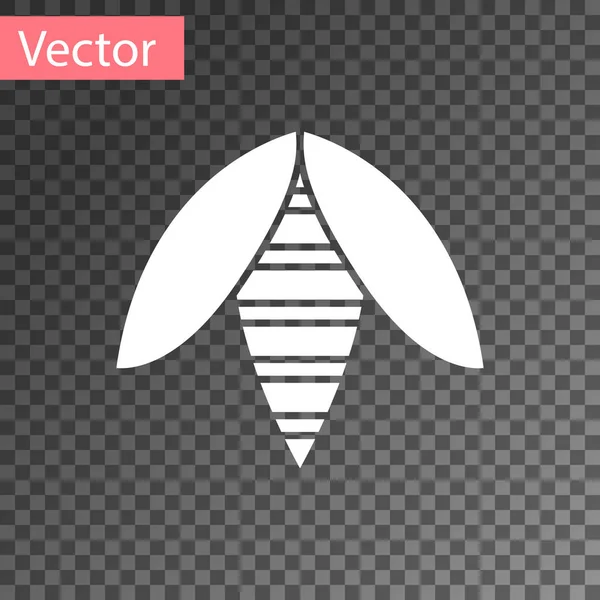 Weißes Bienensymbol isoliert auf transparentem Hintergrund. süße natürliche Nahrung. Honigbiene oder Apis mit Flügeln Symbol. Fliegendes Insekt. Vektorillustration — Stockvektor