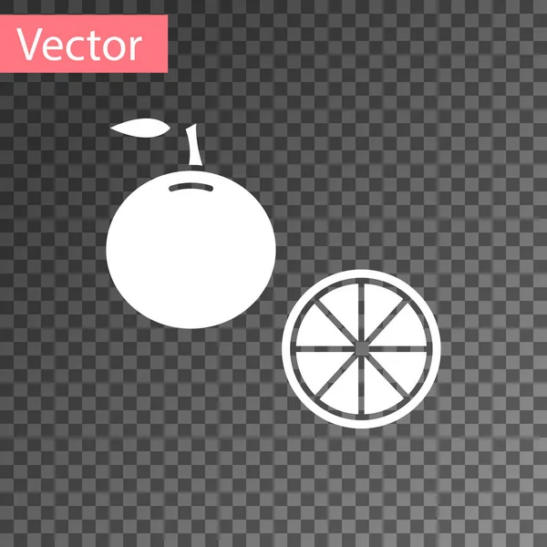Weißes orangefarbenes Fruchtsymbol auf transparentem Hintergrund. Vektorillustration — Stockvektor