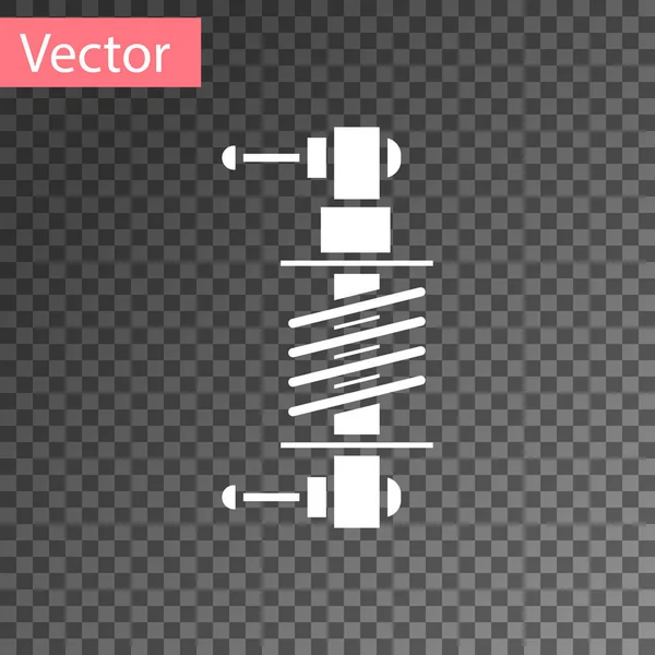 Vit Shock absorbent ikon isolerad på transparent bakgrund. Vektor Illustration — Stock vektor