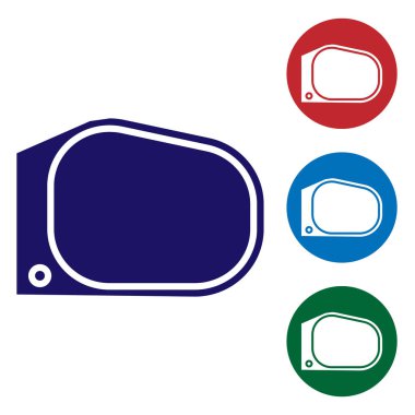 Mavi Araba ayna simgesi beyaz arkaplanda izole edildi. Renk simgelerini daire düğmelerine ayır. Vektör İllüstrasyonu