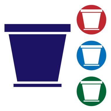 Mavi saksı simgesi beyaz arkaplanda izole edildi. Renk simgelerini daire düğmelerine ayır. Vektör İllüstrasyonu