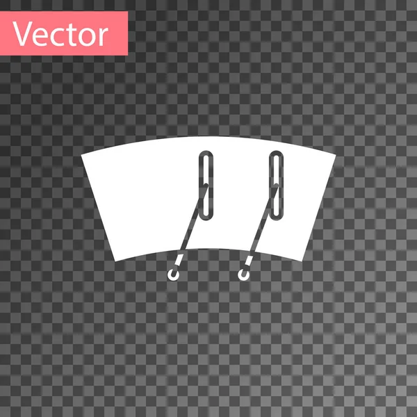 Weißes Scheibenwischer-Symbol isoliert auf transparentem Hintergrund. Vektorillustration — Stockvektor