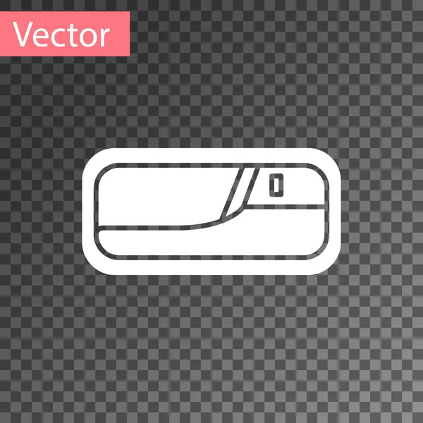 Icono de manija de puerta de coche blanco aislado sobre fondo transparente. Ilustración vectorial — Vector de stock