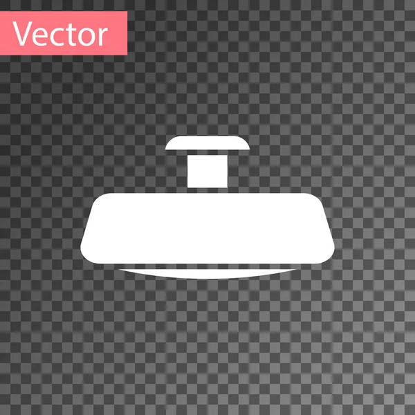 Icono del espejo del coche blanco aislado sobre fondo transparente. Ilustración vectorial — Vector de stock