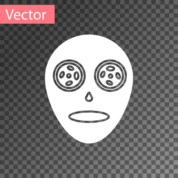 Weiße kosmetische Gesichtsmaske Symbol isoliert auf transparentem Hintergrund. Kosmetologie, Medizin und Gesundheitswesen. Vektorillustration — Stockvektor