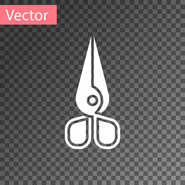 Weiße Schere Symbol isoliert auf transparentem Hintergrund. Schneidwerkzeugschild. Vektorillustration — Stockvektor