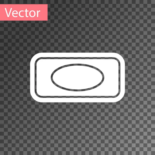 Barra branca de sabão com ícone de espuma isolado em fundo transparente. Barra de sabão com bolhas. Ilustração vetorial — Vetor de Stock