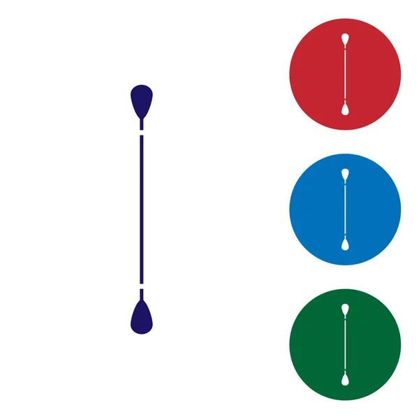 Blauw wattenstaafje voor oren pictogram geïsoleerd op witte achtergrond. Zet kleurpictogrammen in cirkelknoppen. Vector Illustratie — Stockvector