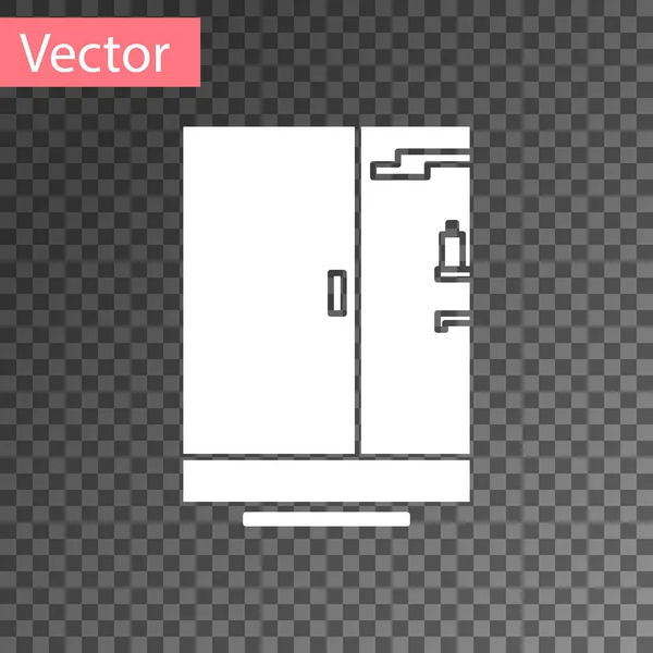 Icône cabine douche blanche isolée sur fond transparent. Illustration vectorielle — Image vectorielle