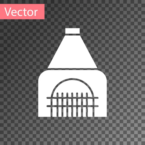 Weißer Innenraum Kamin Symbol isoliert auf transparentem Hintergrund. Vektorillustration — Stockvektor