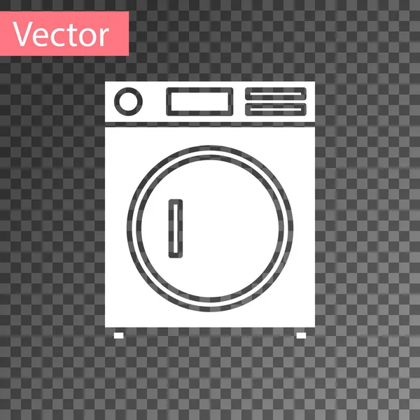 Icono de Arandela Blanca aislado sobre fondo transparente. Icono de lavadora. Lavadora de ropa - lavadora. Símbolo de electrodomésticos. Ilustración vectorial — Archivo Imágenes Vectoriales