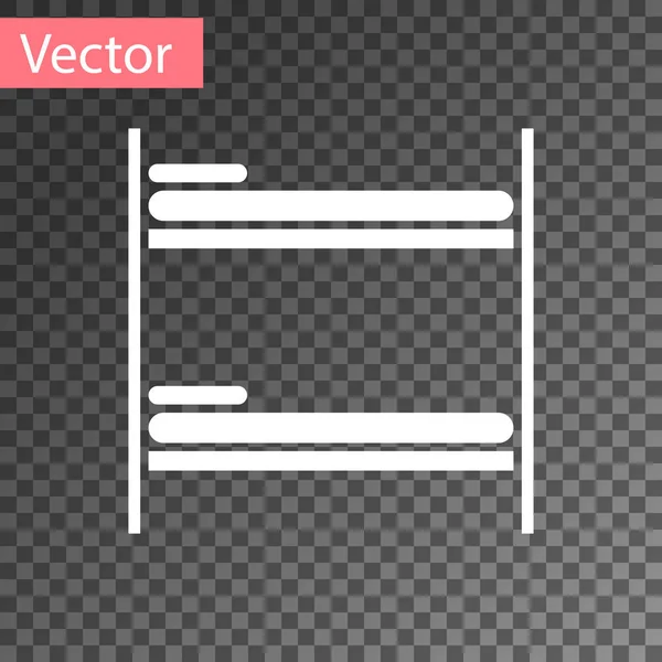 Ícone de beliche branco isolado em fundo transparente. Ilustração vetorial — Vetor de Stock