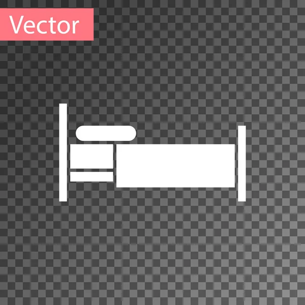 Icono de cama blanca aislado sobre fondo transparente. Ilustración vectorial — Vector de stock