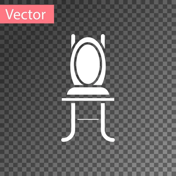 Ícone de cadeira branca isolado em fundo transparente. Ilustração vetorial — Vetor de Stock