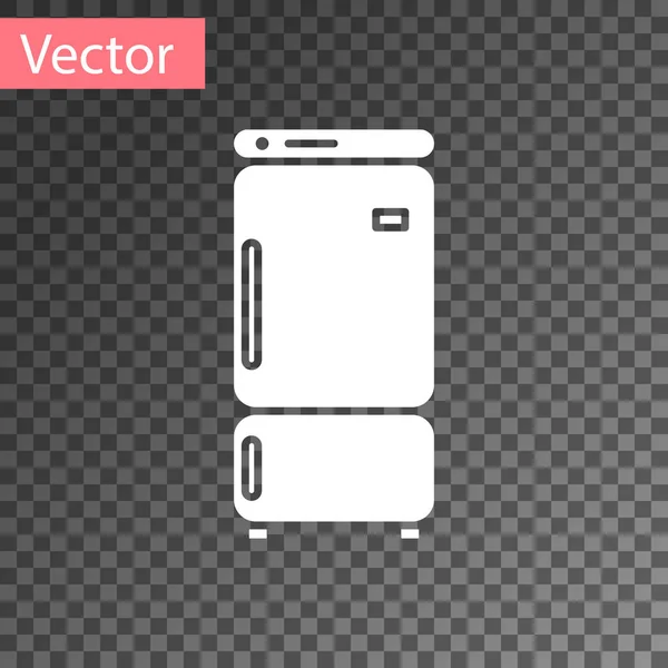 Ícone Frigorífico branco isolado em fundo transparente. Frigorífico congelador geladeira. Tecnologia doméstica e electrodomésticos. Ilustração vetorial — Vetor de Stock