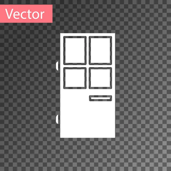 Blanco Icono de puerta cerrada aislado sobre fondo transparente. Ilustración vectorial — Vector de stock