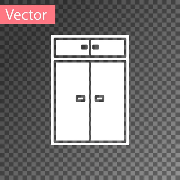 Weißes Kleiderschrank-Symbol isoliert auf transparentem Hintergrund. Vektorillustration — Stockvektor