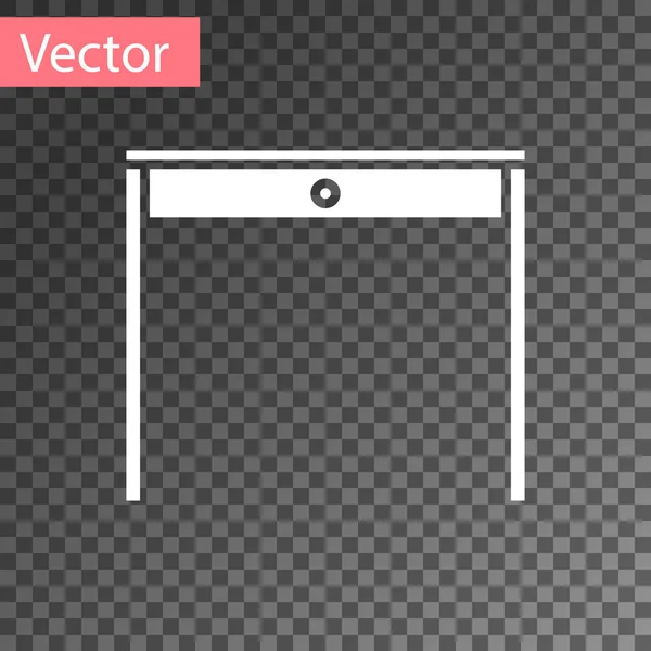 Weißes Holztischsymbol isoliert auf transparentem Hintergrund. Vektorillustration — Stockvektor