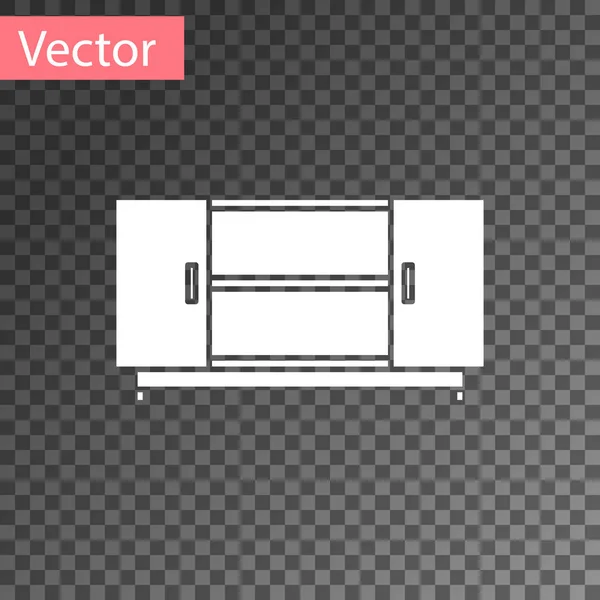 Icono de soporte de mesa TV blanco aislado sobre fondo transparente. Ilustración vectorial — Vector de stock